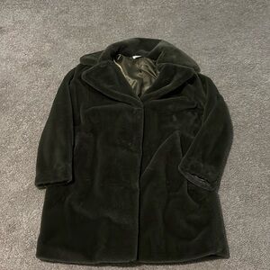 Green fur coat
